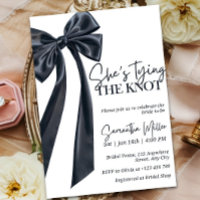 Minimalist Black Bow Bridal Shower Invitation Temp