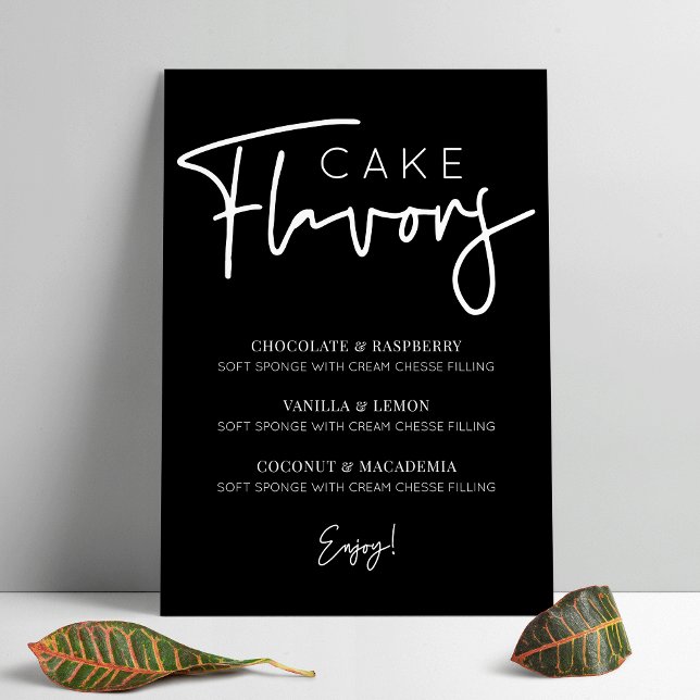 Minimalist Black Cake Flavours Menu Simple Script Poster (Creator Uploaded)