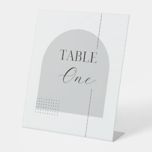 Minimalist Black Calligraphy Custom Table Numbers  Pedestal Sign