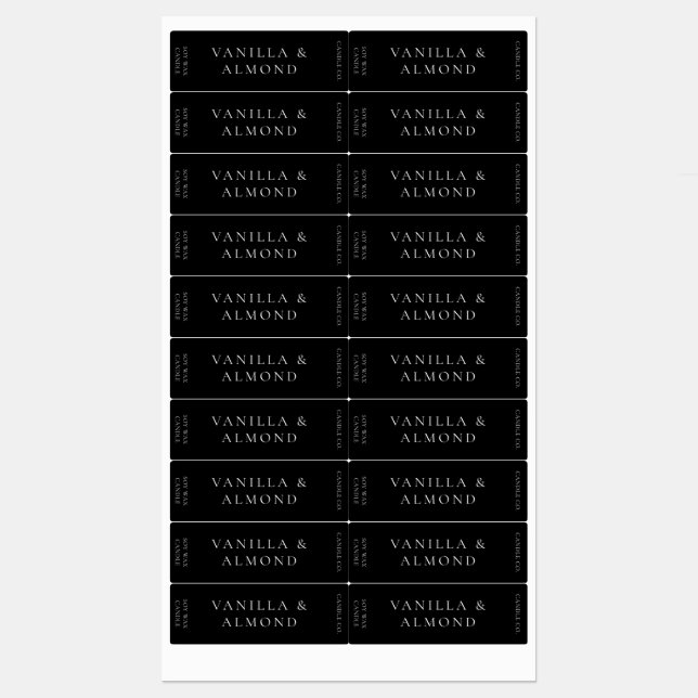 Minimalist Black Candle Label (Sheet)
