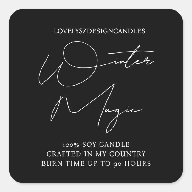 Minimalist Black Candle Product Label (Front)