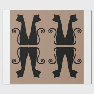 Minimalist Black Cat Pattern Wrapping Paper
