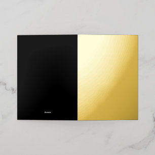 Minimalist Black Cat Silhouette  Foil Greeting Card