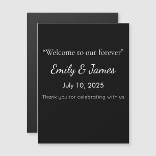 Minimalist Black Cat Silhouette Magnetic Invitation