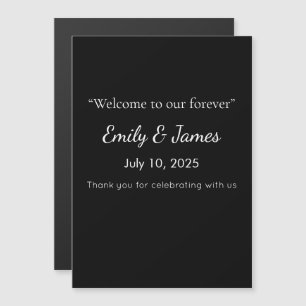 Minimalist Black Cat Silhouette Magnetic Invitation