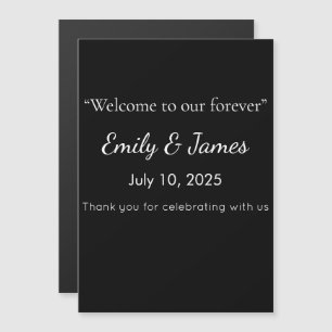 Minimalist Black Cat Silhouette  Magnetic Invitation