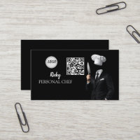 Minimalist Black Chef Uniform Photo QR Code