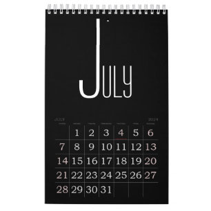 Minimalist Black colour Calendar
