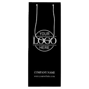 Minimalist Black Corporate Company Business Logo Wine Gift Bag