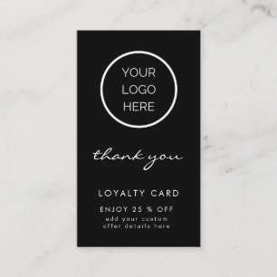 Minimalist Black Corporate Thank You & Customer Lo Business Card