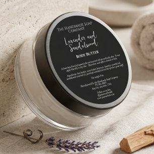 Minimalist Black Cosmetics Jar Label w Ingredients