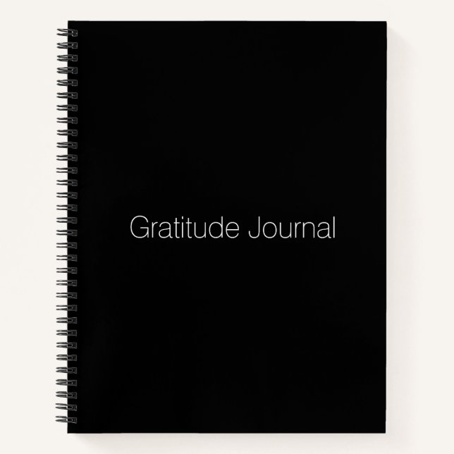 Minimalist black custom elegant Gratitude Journal (Front)