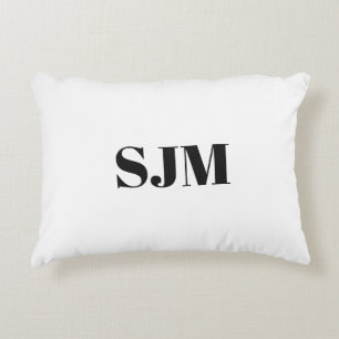 Minimalist black Custom monogram initials name Accent Pillow
