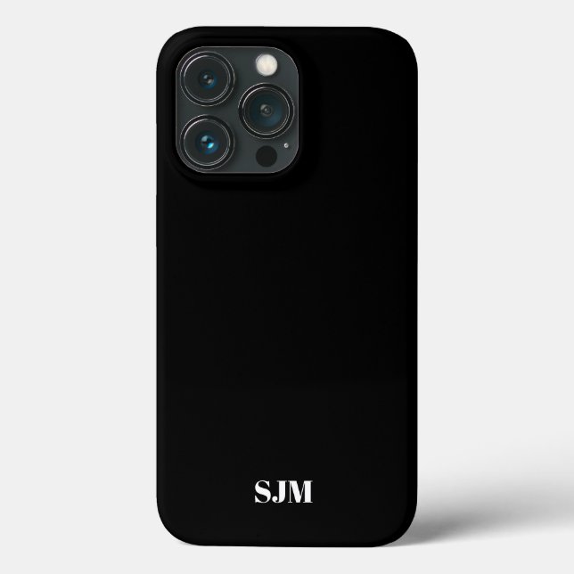 Minimalist black Custom monogram initials name Case-Mate iPhone Case (Back)