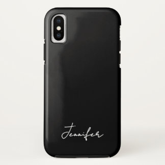 Minimalist Black Custom Name Signature Script iPhone XS Case