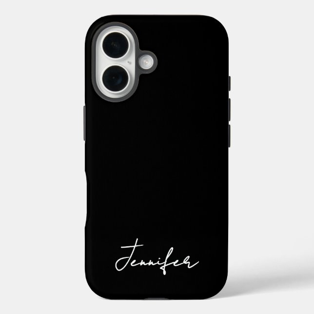 Minimalist Black Custom Name Signature Script  Case-Mate iPhone Case (Back)