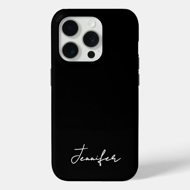 Minimalist Black Custom Name Signature Script  Case-Mate iPhone Case (Back)