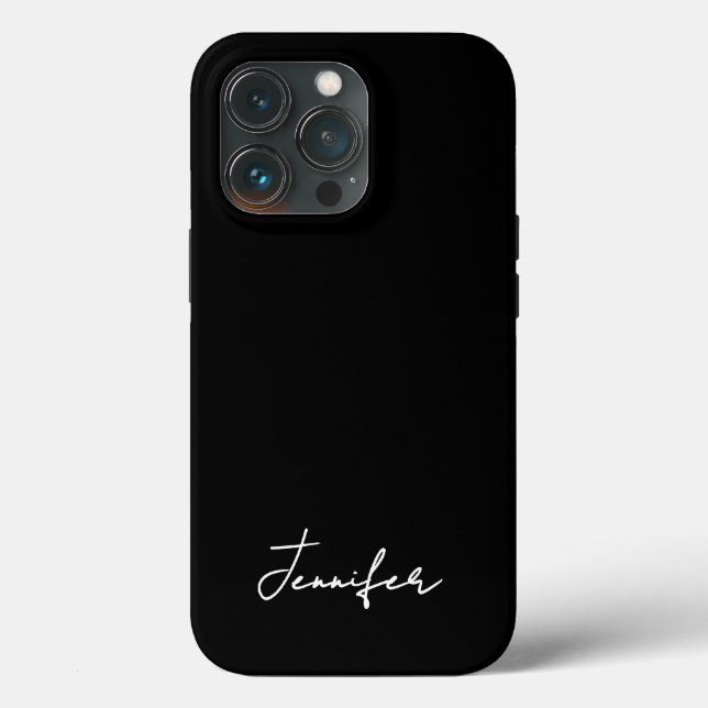 Minimalist Black Custom Name Signature Script  Case-Mate iPhone Case (Back)