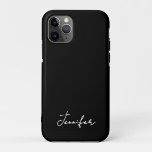 Minimalist Black Custom Name Signature Script iPhone 11 Pro Case