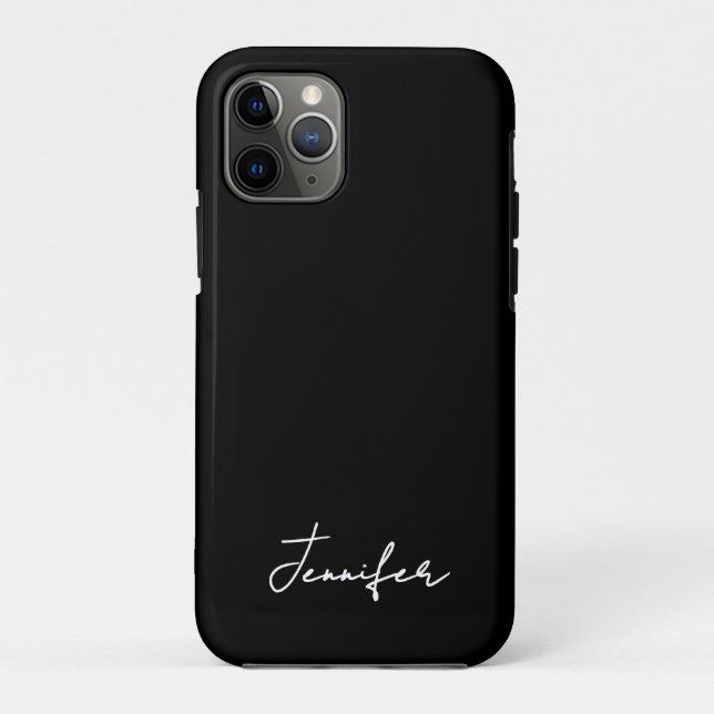 Minimalist Black Custom Name Signature Script  Case-Mate iPhone Case (Back)