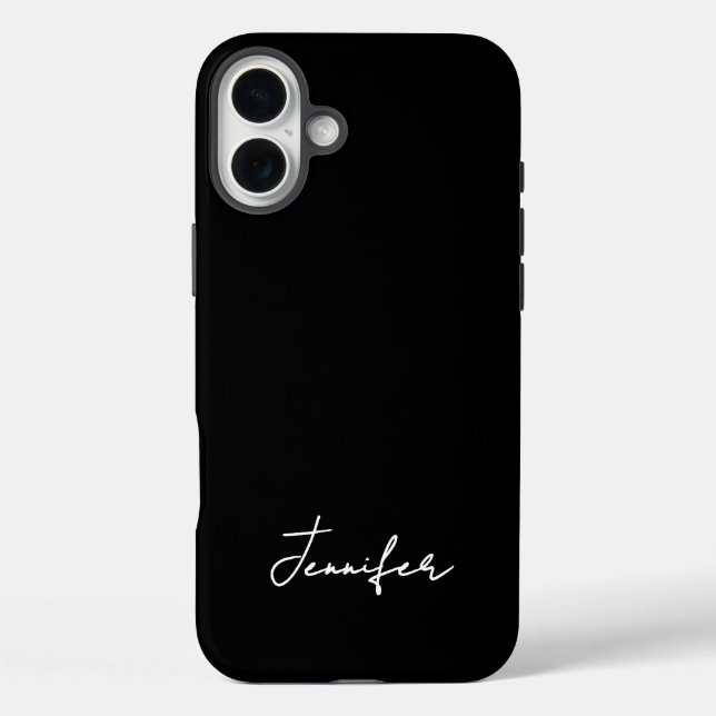 Minimalist Black Custom Name Signature Script  Case-Mate iPhone Case (Back)