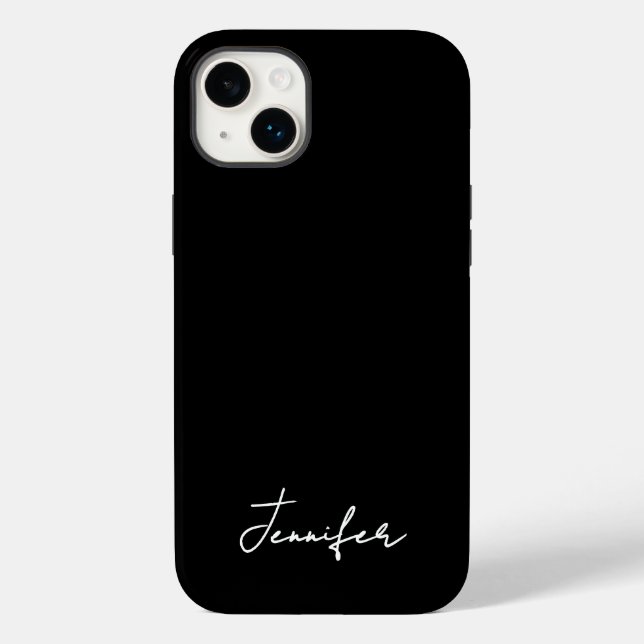 Minimalist Black Custom Name Signature Script  Case-Mate iPhone Case (Back)