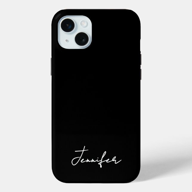 Minimalist Black Custom Name Signature Script  Case-Mate iPhone Case (Back)