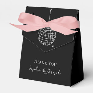 Minimalist Black Disco Ball Favor Box