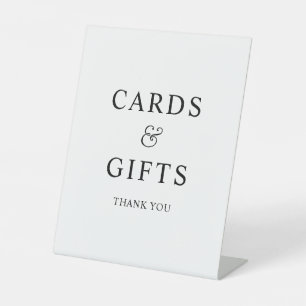 Minimalist Black Elegant Ampersand Cards & Gifts Pedestal Sign