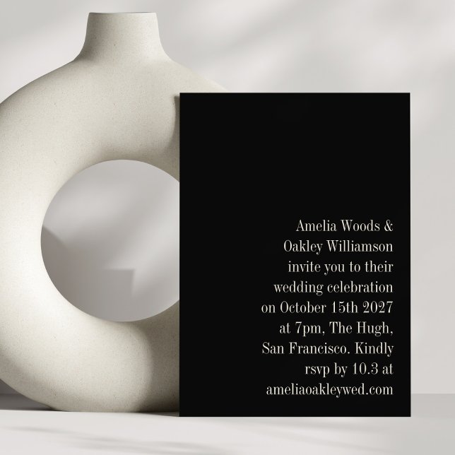 Minimalist Black Elegant Stylish Modern Wedding Invitation (Creator Uploaded)