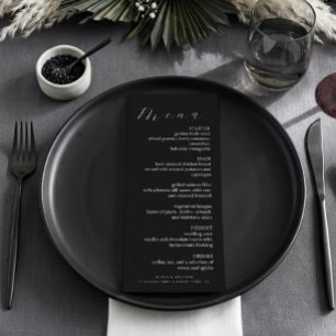 Minimalist Black Elegant Wedding Dinner Menu