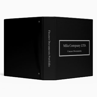 Minimalist Black Finance Office Portfolio Binder