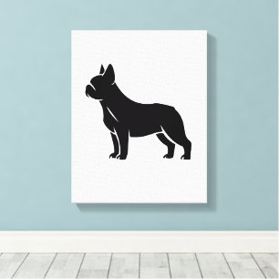 Minimalist Black French Bulldog Silhouette Canvas Print