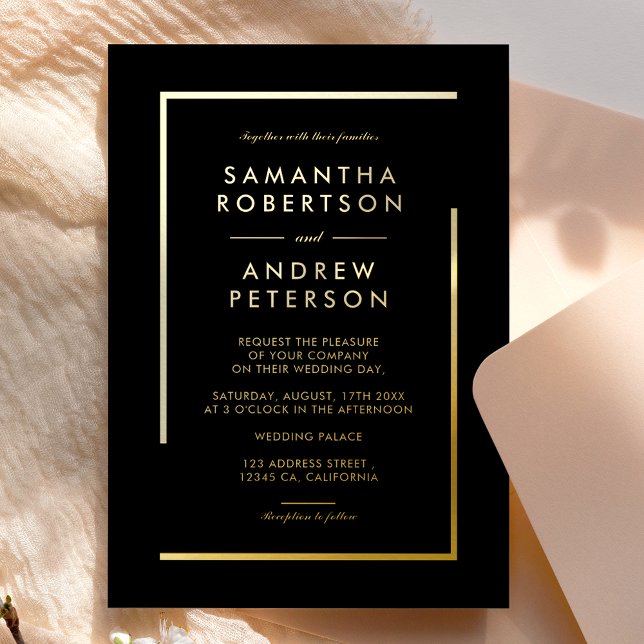 Minimalist black gold chic elegant wedding (Creator Uploaded)