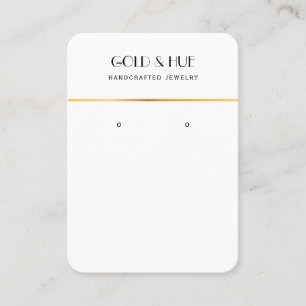 Minimalist black gold chic white earring display  business card