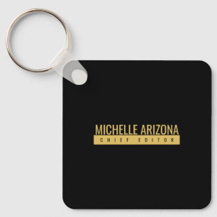 Minimalist Black & Gold Color Professional Modern  Keychain