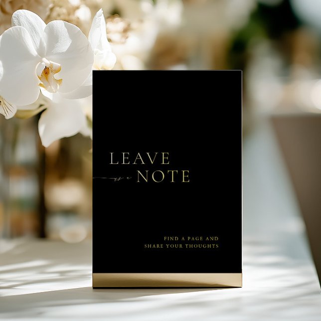 Minimalist Black & Gold Guest Book Sign (Minimalist Black & Gold Guest Book Sign)