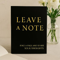 Minimalist Black & Gold Guest Book Wedding Sign