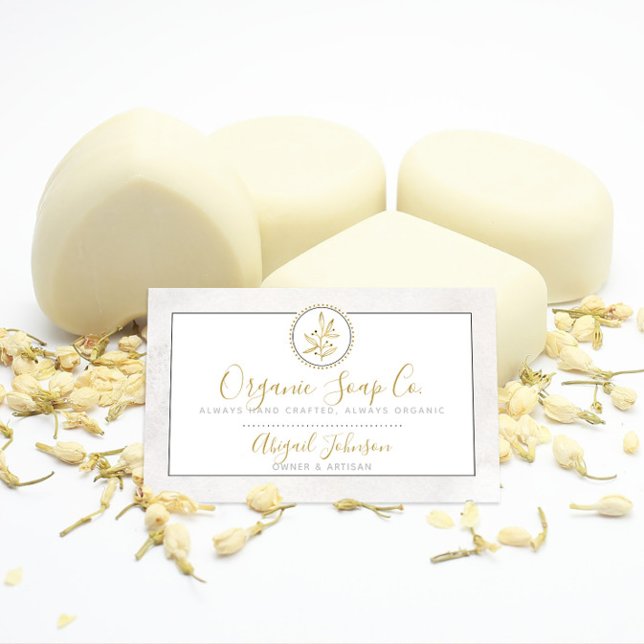 Minimalist Black & Gold Hand-Drawn Artisan Business Card (Creator Uploaded)