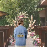Minimalist Black & Gold Miss to Mrs Bridal Party Denim Jacket<br><div class="desc">Introducing our Chic Miss to Mrs Denim Jacket – the perfect addition to celebrate the bride-to-be in style. This jacket features a fun and minimalist design in black and gold, with the option to personalize it with the family name, making it an ideal choice for bachelorette parties, bridal showers, or...</div>