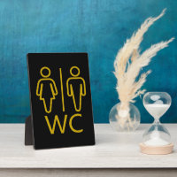 Minimalist Black Gold WC Restroom Bathroom