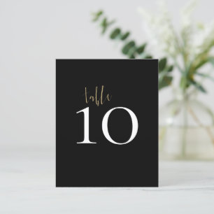 Minimalist Black Gold Wedding Table Number
