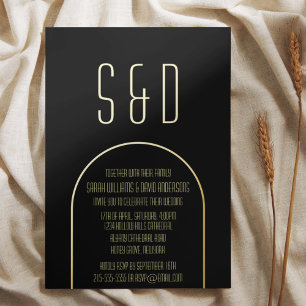Minimalist Black Golden Arch Wedding 