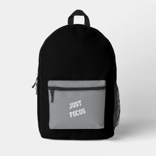 Minimalist Black Grey Backpack Design for kids