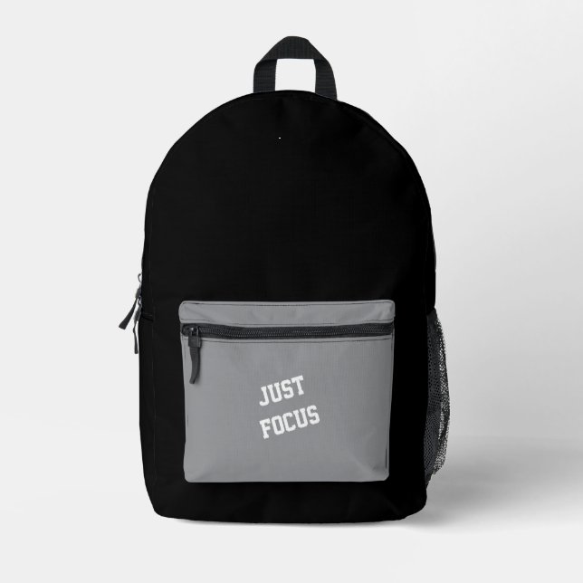 Minimalist Black Grey Backpack Design for kids  (Front)