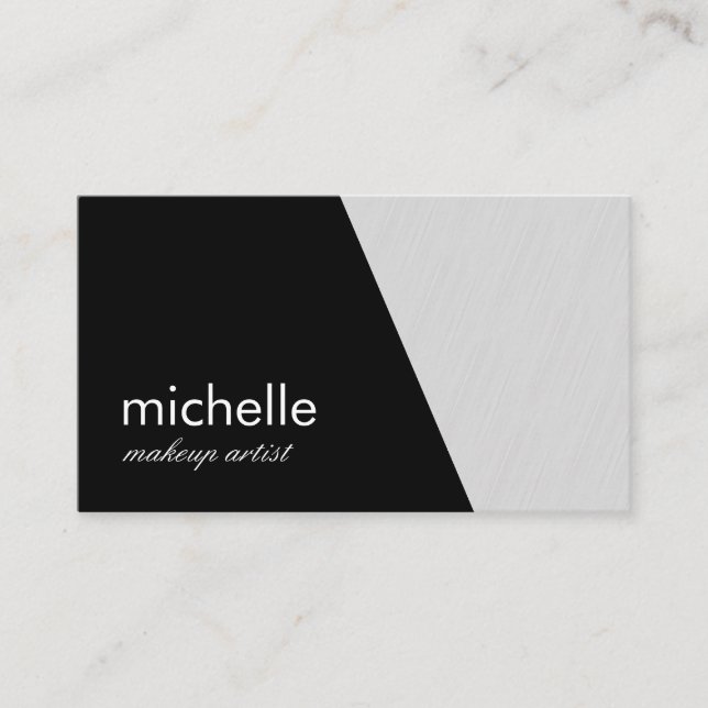 Minimalist Black Grey Geometric Business Card (Front)