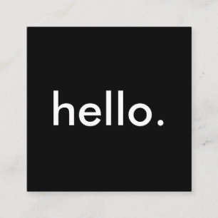Minimalist Black Hello Square Business Card