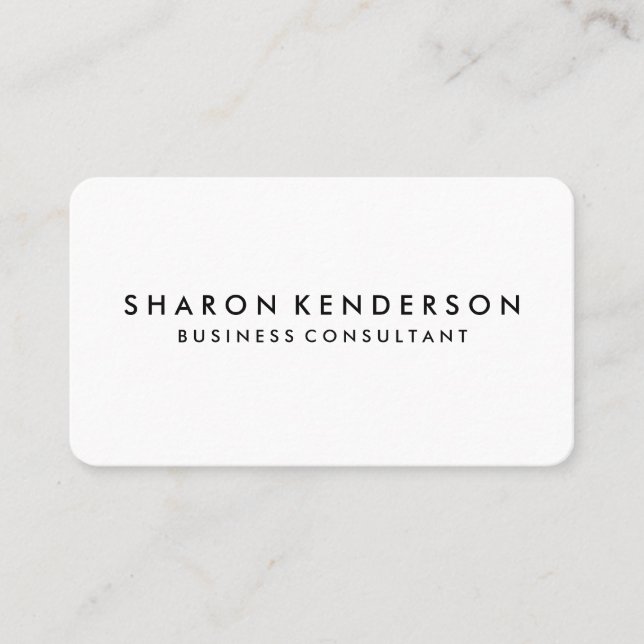 Minimalist Black / Hot Pink Text Business Card (Front)