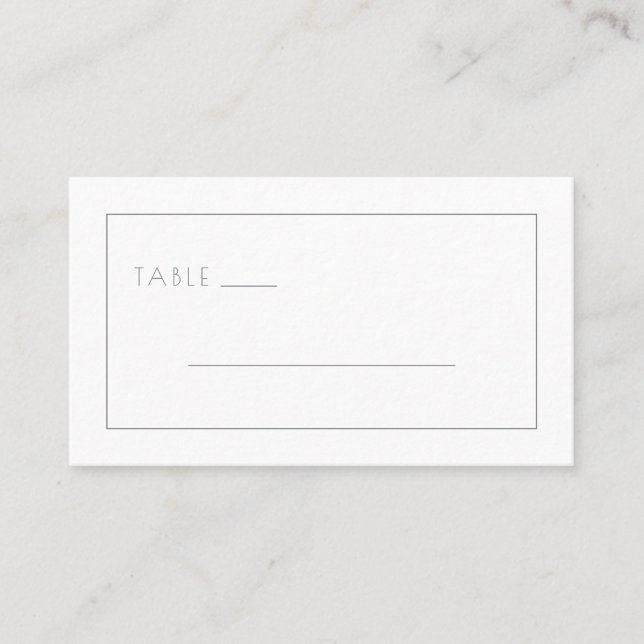 Minimalist Black Line Divider Place Card (Front)