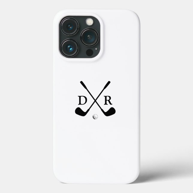 Minimalist Black Logo and Monogram Golf Player Case-Mate iPhone Case (Back)